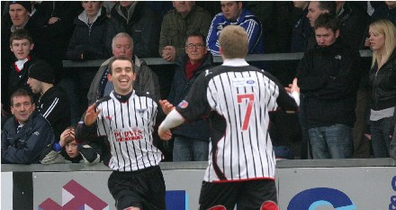 Nick Phinn celebrates first goal Nick Phinn celebrates first goal