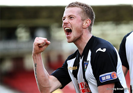 Dunfermlin?e Athletic v Livingston Irn Bru First Division East End Park 22 September 2012Andy Geggan celebrates? (c) Craig Brown