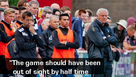 the game should have been out of sight by half time the game should have been out of sight by half time