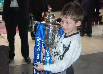 Young Pars fan with the Scottish Cup Young Pars fan with the Scottish Cup