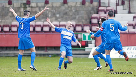Dunfermlin?e Athletic v Airdrie Irn Bru First Division East End Park 04 May 2013, Willie McLaren celebrates?(c) Craig Brown Dunfermlin?e Athletic v Airdrie Irn Bru First Division East End Park 04 May 2013, Willie McLaren celebrates?(c) Craig Brown