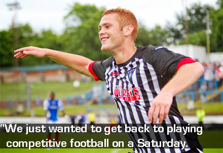Ryan Thomson celebrates his first goal of the season Ryan Thomson celebrates his first goal of the season