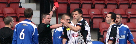Red Card for Calum Woods v Queen of the South Red Card for Calum Woods v Queen of the South