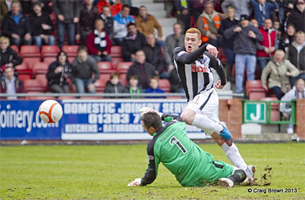 Dunfermlin?e Athletic v Forfar Athletic Irn Bru First Division Play Off East End Park 11 May 2013 Ryan Thomson scores (c) Craig Brown Dunfermlin?e Athletic v Forfar Athletic Irn Bru First Division Play Off East End Park 11 May 2013 Ryan Thomson scores (c) Craig Brown