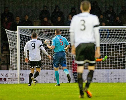 Ayr`s first goal Ayr`s first goal