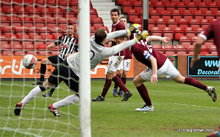Joe Cardle scores v Hearts Joe Cardle scores v Hearts