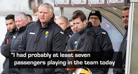 I had probably at least seven passengers playing in the team today I had probably at least seven passengers playing in the team today