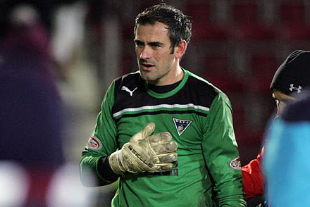 Paul Gallacher leaves the field at Tynecastle Paul Gallacher leaves the field at Tynecastle