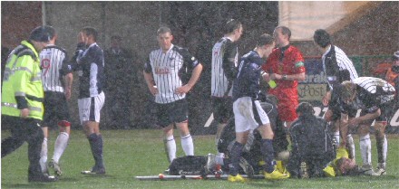 Greg Paterson injured v Dundee Greg Paterson injured v Dundee