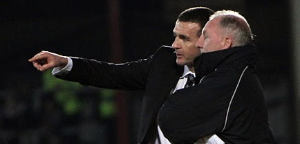 Jim McIntyre and Gerry McCabe at Victoria Park, Dingwall Jim McIntyre and Gerry McCabe at Victoria Park, Dingwall
