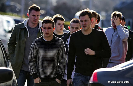 Players arrive at East End Park Players arrive at East End Park