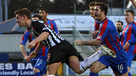 Andy Barrowman heads in opening goal v Inverness Andy Barrowman heads in opening goal v Inverness