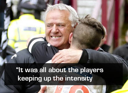 Jim Jefferies celebrates with Josh Falkingham? (c) Craig Brown | Jim Jefferies celebrates with Josh Falkingham? (c) Craig Brown |