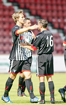 Kevin Buchan celebrates goal