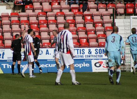 Red card for Scott Wilson Red card for Scott Wilson