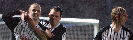 Graham Bayne celebrates equaliser at Dumfries Graham Bayne celebrates equaliser at Dumfries