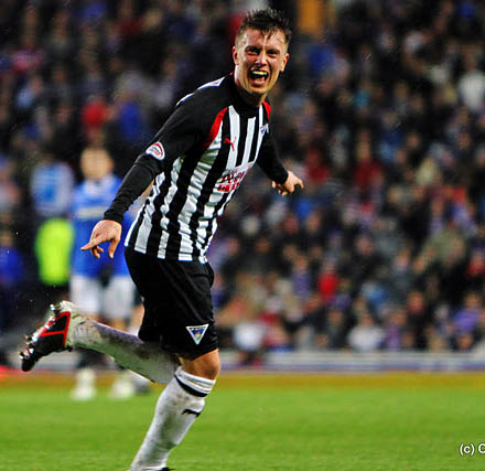 Joe Cardle celebrates another goal at Ibrox Joe Cardle celebrates another goal at Ibrox