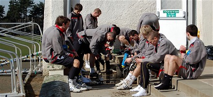 Players after training Players after training