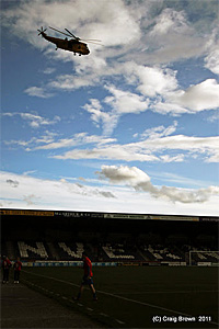 Air Sea Rescue copter circles Tulloch Caledonian Stadium