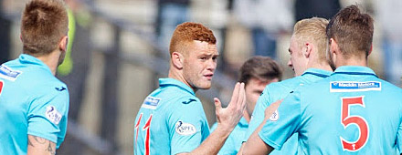 Ryan Thomson celebrates his fifth goal of the season Ryan Thomson celebrates his fifth goal of the season