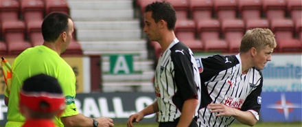 Willie Gibson comes on for Steven McDougall Willie Gibson comes on for Steven McDougall