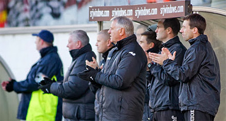 Dug out v Stranraer 11th January 2014 Dug out v Stranraer 11th January 2014