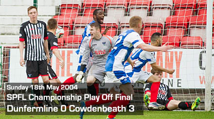 COWDENBEATH 180514 scoreline COWDENBEATH 180514 scoreline