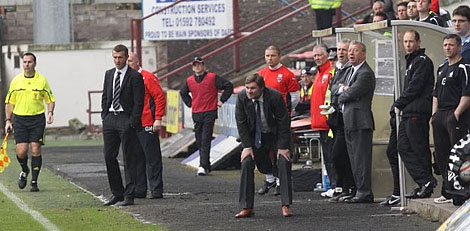 Dug out v Falkirk Dug out v Falkirk