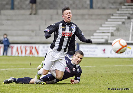 Joe Cardle taken down by Rovers player coach Grant Murray Joe Cardle taken down by Rovers player coach Grant Murray