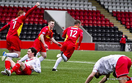 Andy Kirk equalises v Airdrie United