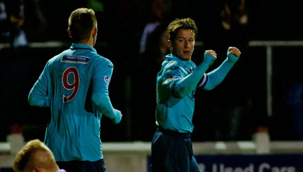 Josh Falkingham after scoring Josh Falkingham after scoring