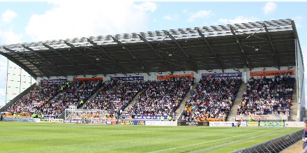 Pars fans at the Falkirk Stadium Pars fans at the Falkirk Stadium