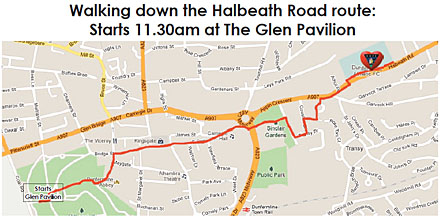 WALKING DOWN THE HALBEATH ROAD ROUTE