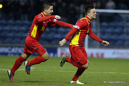 Joe Cardle scores Dunfermline second goal Joe Cardle scores Dunfermline second goal