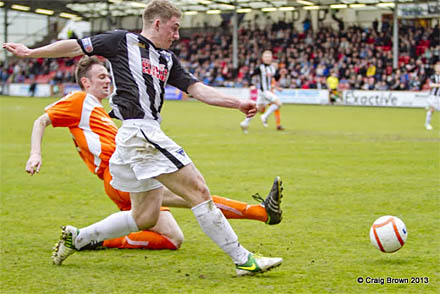 Allan Smiths shot is deflected in (c) Craig Brown Allan Smiths shot is deflected in (c) Craig Brown