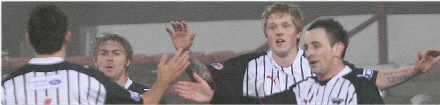 Andy Kirk celebrates goal v Ross County Andy Kirk celebrates goal v Ross County