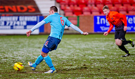 Stephen Husband converts penalty v Dundee United Stephen Husband converts penalty v Dundee United
