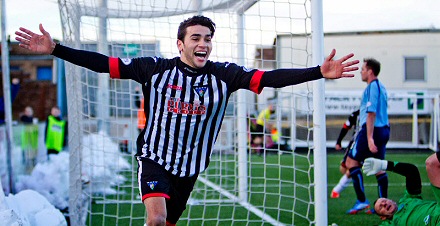 Faissal El Bakhtaoui celebrates goal v Forfar Faissal El Bakhtaoui celebrates goal v Forfar