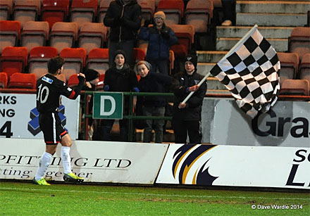 JOSH FALKINGHAM CELEBRATES HIS GOAL