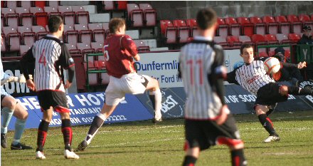Nick Phinn shoots v Ayr United Nick Phinn shoots v Ayr United