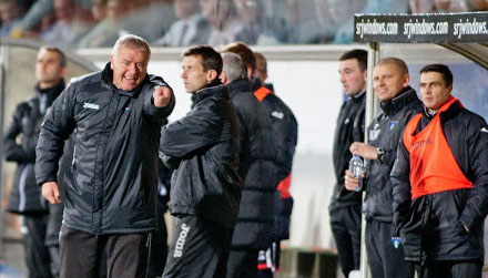 Dug out v Rangers at EEP Dug out v Rangers at EEP