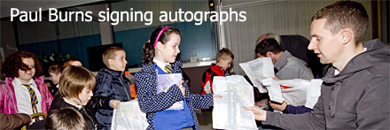 Paul Burns signs autographs for St Margarets Primary School Paul Burns signs autographs for St Margarets Primary School