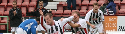 Andy Kirk scores v QOS Andy Kirk scores v QOS