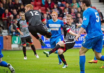 Andy Geggan scores Andy Geggan scores