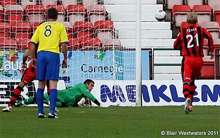 Paul Gallacher saves penalty Paul Gallacher saves penalty