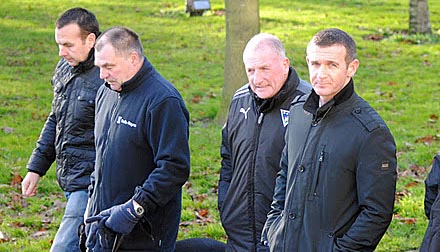 Gerry McCabe and Jim McIntyre step it out