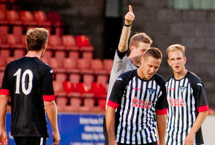 Stephen Husband sent off Stephen Husband sent off