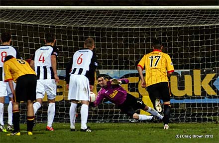 Paul Gallacher saves penalty Paul Gallacher saves penalty