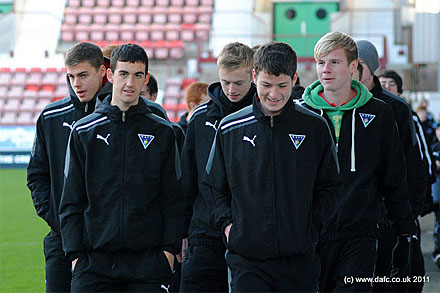 Under 19s on a lap around East End Park