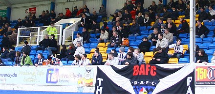 Section of away fans at Cappielow Section of away fans at Cappielow